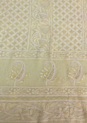 Georgette Unstitched Chikankari Kurta & Dupatta - Lemon Yellow