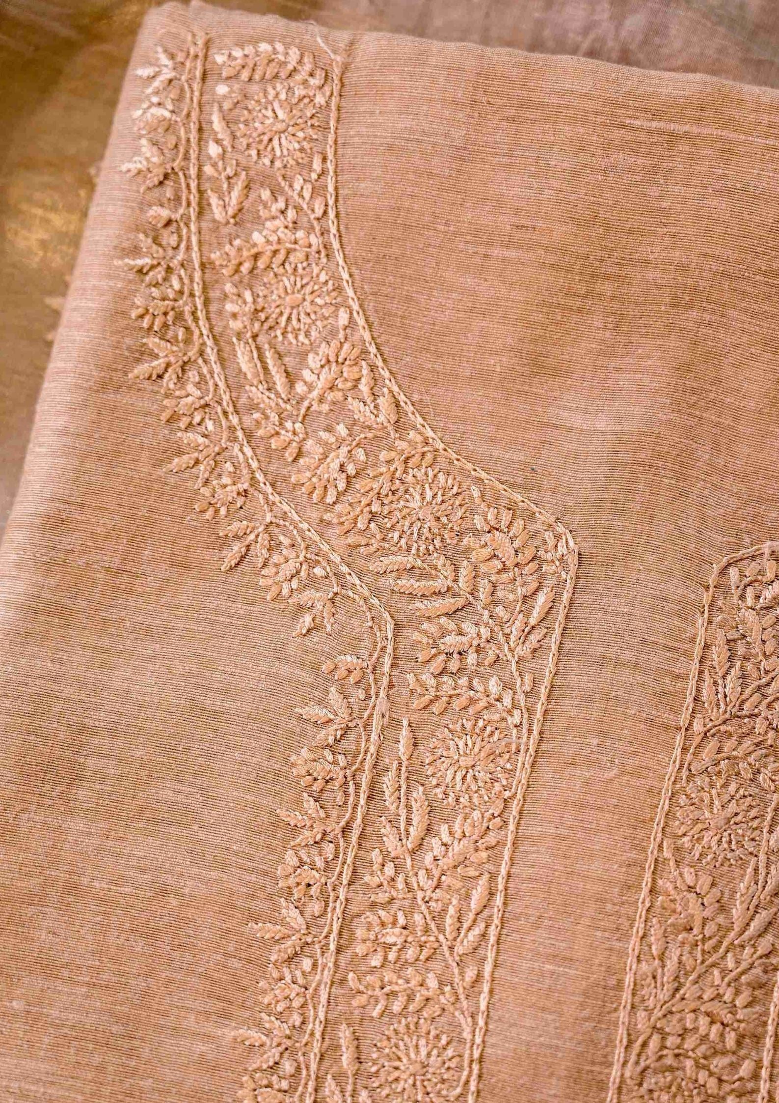 Linen  Chikankari Men's Kurta Material - SC2415420