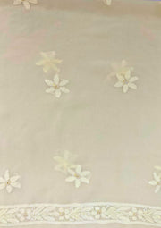 Georgette Unstitched Chikankari Kurta & Dupatta - Lemon Yellow