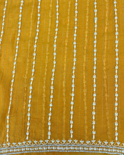Mul Chanderi Chikankari Unstitched Mens Kurta - Mango Yellow