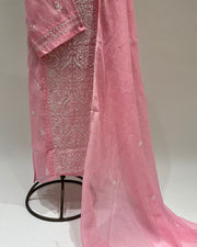 Mul Chikankari Unstitched 2pc Suit - Flowering Ginger