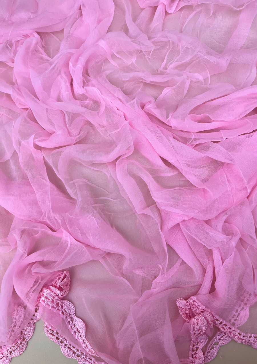 Cotton Unstitched Chikankari Suit - Baby Pink