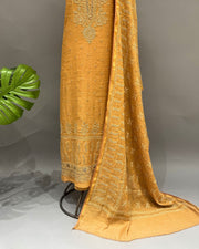 Tissue Chikankari Unstitch 2pc Suit - Amber Glow