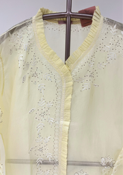 Chikankari Organza Shirt - Butter Yellow