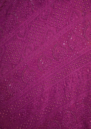 Georgette Chikankari Saree Wine - SC2414064