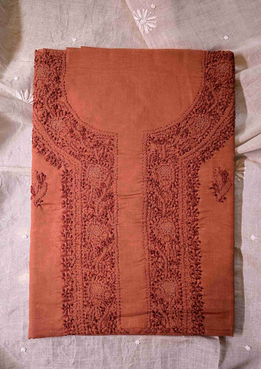 Cotton  Chikankari Men's Kurta Material - SC247592