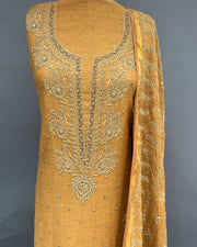 Tissue Chikankari Unstitch 2pc Suit - Amber Glow