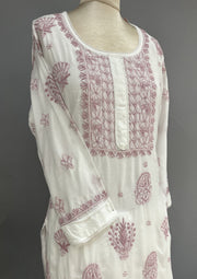 Muslin Chikankari Co-ord Set - White