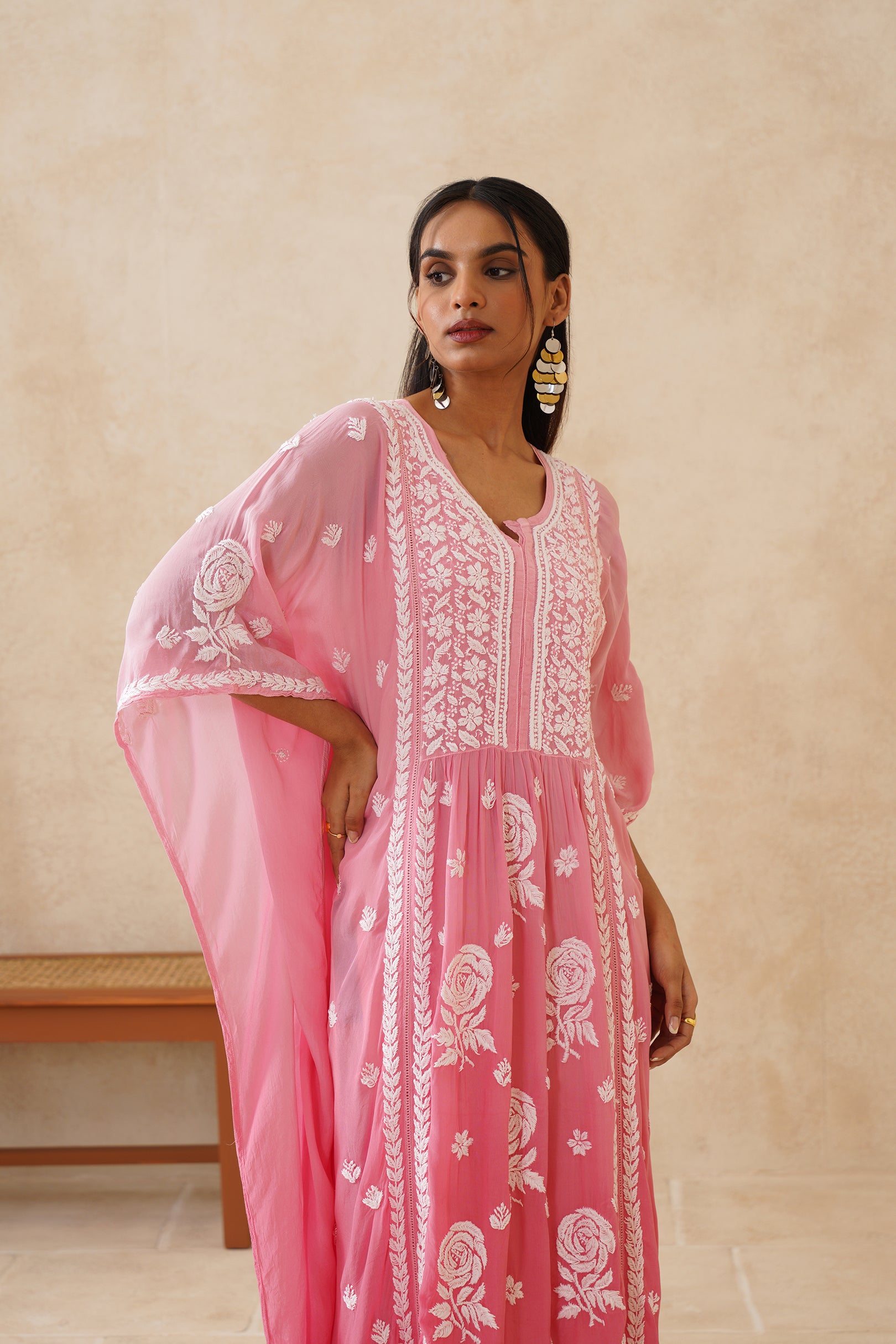 Crepe Kaftan - Pink