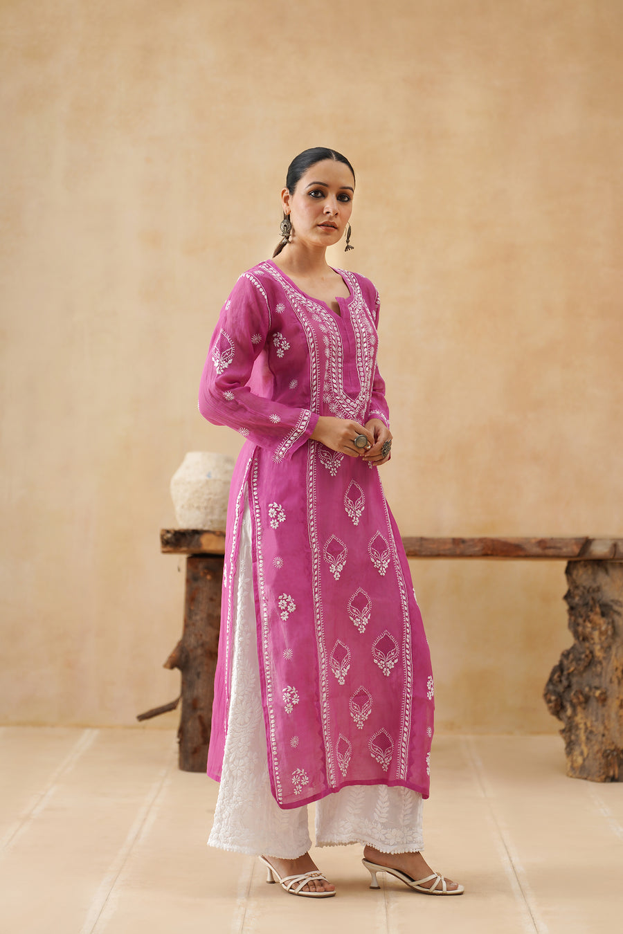 Mul Long Kurti - Mulberry