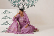 Chikankari Mul Chanderi 3pc Suit - Opera Mauve