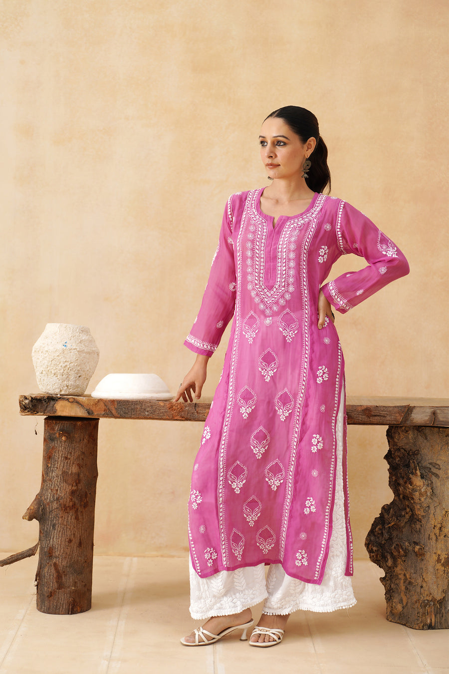 Mul Long Kurti - Mulberry