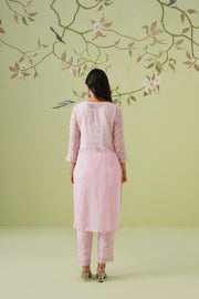 Kota Chikankari Co-ord Set - Baby Pink