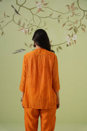 Mul Chikankari Co-ord Set - Marigold