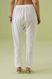 Modal Chikankari Pant - White