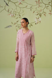 Mul Chanderi Chikankari 3pc Suit - Blush Mauve