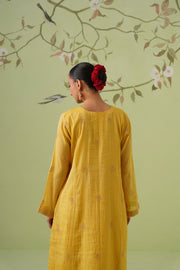 Tissue Chikankari 3pc Suit Set - Golden Yellow