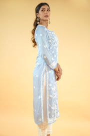 Chikankari Kurta with Modal - Blue