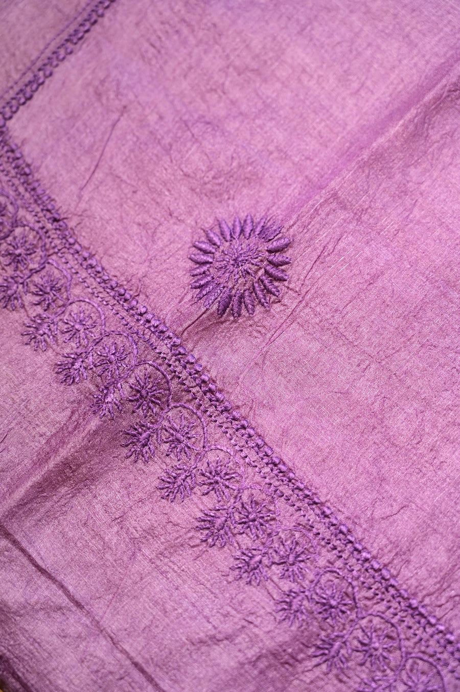 Women's Handcrafted Purple Silk Unstitched Kurta And Dupatta Set SC2421181