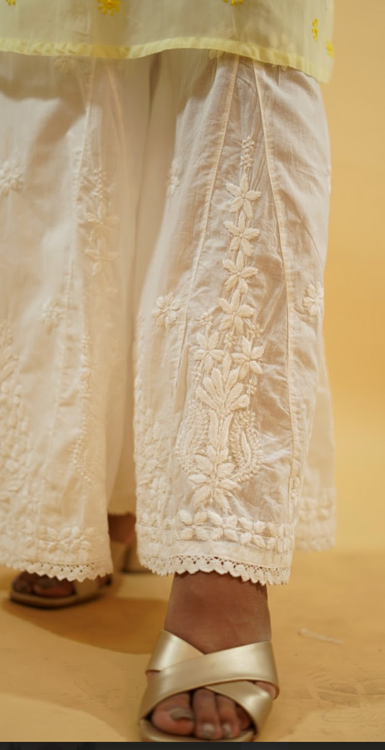 Chikankari kalidar palazzo - SC114040