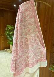 Kota Chikankari Saree - Coral Blush