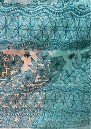 Kota Chikankari Saree - Sea Green